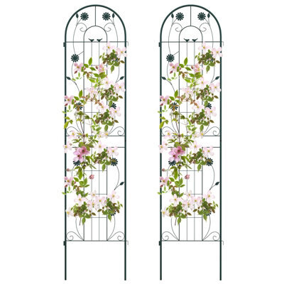 Costway 2 Pack 220 X 50Cm Garden Trellis Rustproof Metal Fencing Barrier Plant Support - image 1