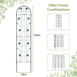 Costway 2 Pack 220 X 50Cm Garden Trellis Rustproof Metal Fencing Barrier Plant Support - thumbnail 2