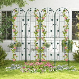 Costway 2 Pack 220 X 50Cm Garden Trellis Rustproof Metal Fencing Barrier Plant Support - thumbnail 3