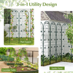Costway 2 Pack 220 X 50Cm Garden Trellis Rustproof Metal Fencing Barrier Plant Support - thumbnail 7
