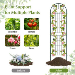 Costway 2 Pack 220 X 50Cm Garden Trellis Rustproof Metal Fencing Barrier Plant Support - thumbnail 8