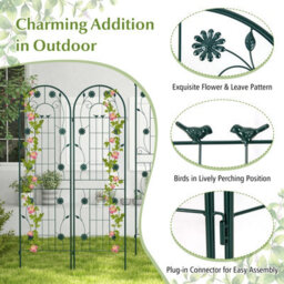 Costway 2 Pack 220 X 50Cm Garden Trellis Rustproof Metal Fencing Barrier Plant Support - thumbnail 9