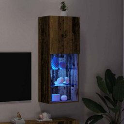 Berkfield Modern Tv Cabinet With Led Lights Old Wood 40,5X30X102 Cm - thumbnail 5