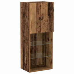 Berkfield Modern Tv Cabinet With Led Lights Old Wood 40,5X30X102 Cm - thumbnail 1