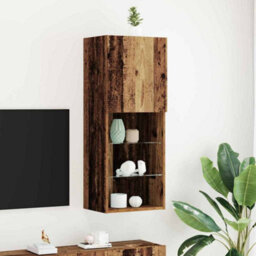Berkfield Modern Tv Cabinet With Led Lights Old Wood 40,5X30X102 Cm - thumbnail 2