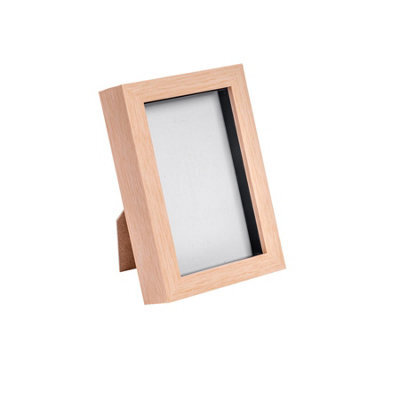 "Nicola Spring 4 X 6"" Photo Frame - Light Wood - 3D Photo Frame Picture Frame Box Portrait Display Case (17.5 X 12.5Cm)" - image 1