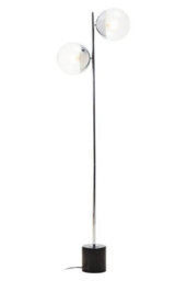 Orsina Sleek And Sturdy Silver Finish Metal Floor Lamp, Minimalist Design Bedroom Lamp, Versatile Lounge Lamp - thumbnail 1