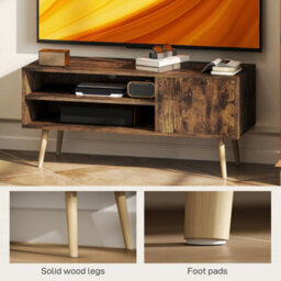 Homcom Tv Unit Cabinet For Tvs Up To 55Inches With Cable Management, Brown - thumbnail 6