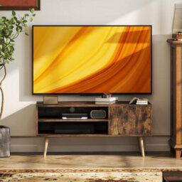 Homcom Tv Unit Cabinet For Tvs Up To 55Inches With Cable Management, Brown - thumbnail 7