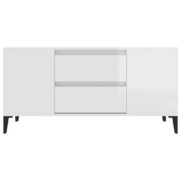 Walplus Tv Cabinet High Gloss White 102X44.5X50 Cm Engineered Wood - thumbnail 6