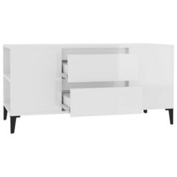 Walplus Tv Cabinet High Gloss White 102X44.5X50 Cm Engineered Wood - thumbnail 7
