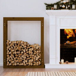 Walplus Firewood Rack Honey Brown 80X25X100 Cm Solid Wood Pine