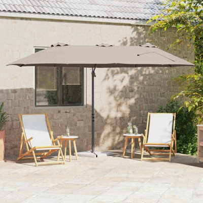 Berkfield Garden Cantilever Parasol Taupe Powder-Coated Steel - image 1