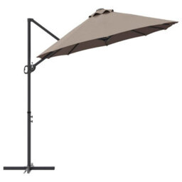 Berkfield Garden Cantilever Parasol Taupe Powder-Coated Steel - thumbnail 6