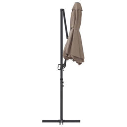 Berkfield Garden Cantilever Parasol Taupe Powder-Coated Steel - thumbnail 7