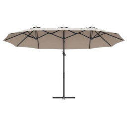 Berkfield Garden Cantilever Parasol Taupe Powder-Coated Steel - thumbnail 5