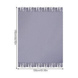 Living And Home Light Gray Diamond-Patterned Knitted Tassel Blanket, 130Cm L X 170Cm W - thumbnail 9