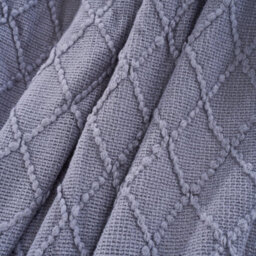 Living And Home Light Gray Diamond-Patterned Knitted Tassel Blanket, 130Cm L X 170Cm W - thumbnail 6