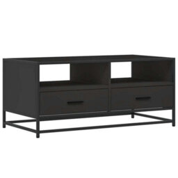Berkfield Coffee Table Black 100X50X45 Cm Engineered Wood And Metal - thumbnail 2