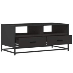 Berkfield Coffee Table Black 100X50X45 Cm Engineered Wood And Metal - thumbnail 8