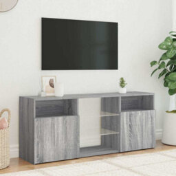 Walplus Tv Cabinet With Led Lights Grey Sonoma 120X30X50 Cm - thumbnail 4