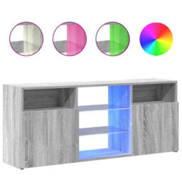 Walplus Tv Cabinet With Led Lights Grey Sonoma 120X30X50 Cm - thumbnail 2