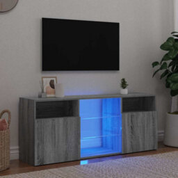 Walplus Tv Cabinet With Led Lights Grey Sonoma 120X30X50 Cm - thumbnail 1