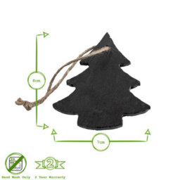 Nicola Spring Slate Christmas Tree Decorations - 7 X 8Cm - Tree - Pack Of 6 - thumbnail 3