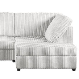 Furnishings For Less UK Luxor Silver Jumbo Cord 4 Seater Corner Sofa Right Hand Facing - Full Back - thumbnail 2