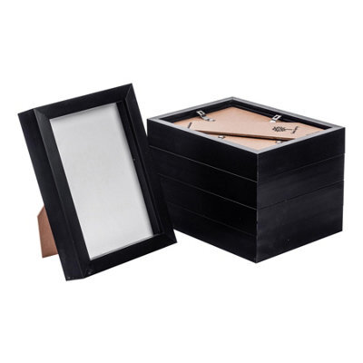 "Nicola Spring 5 X 7"" Photo Frames - Black - 3D Photo Frame Picture Frame Box Portrait Display Case (17.5 X 12.5Cm) Set Of 5" - image 1