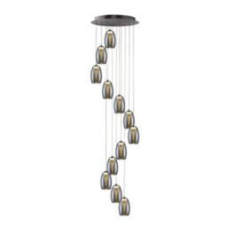 Luminosa Lighting Luminosa Nebula Integrated Led 12 Light Spiral Crystal Cluster Drop Ceiling Pendant Chrome - Uk Stock - thumbnail 3