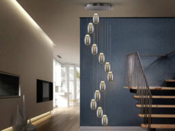 Luminosa Lighting Luminosa Nebula Integrated Led 12 Light Spiral Crystal Cluster Drop Ceiling Pendant Chrome - Uk Stock - thumbnail 1