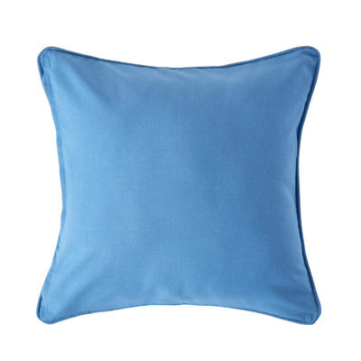 Homescapes Cotton Plain Air Force Blue Cushion Cover, 45 X 45 Cm - image 1