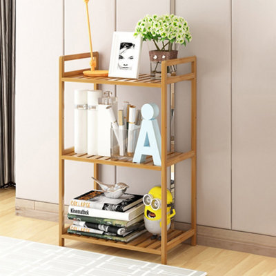 Living And Home 3 Tier Bamboo Wood Bookshelf Free Standing Bookcase Shelf For Bedroom Living Room Home Office 350mm(W) - image 1