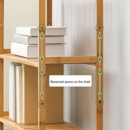 Living And Home 3 Tier Bamboo Wood Bookshelf Free Standing Bookcase Shelf For Bedroom Living Room Home Office 350mm(W) - thumbnail 4