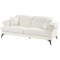 Beliani White Boucle Sofa Set - 2-Seater And 3-Seater With Adjustable Headrests - thumbnail 6