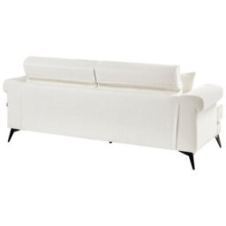 Beliani White Boucle Sofa Set - 2-Seater And 3-Seater With Adjustable Headrests - thumbnail 7