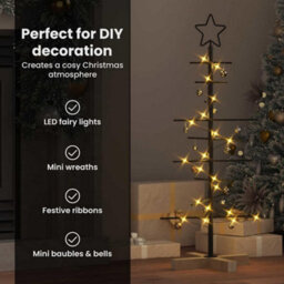 Vidaxl Metal Christmas Tree With Stand Black 90 Cm Powder-Coated Steel - thumbnail 9