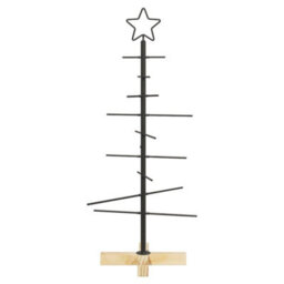 Vidaxl Metal Christmas Tree With Stand Black 90 Cm Powder-Coated Steel - thumbnail 5