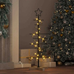 Vidaxl Metal Christmas Tree With Stand Black 90 Cm Powder-Coated Steel - thumbnail 4