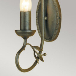 Luminosa Lighting Elstead Olivia 1 Light Indoor Candle Wall Light Black, Gold, E14 - thumbnail 3