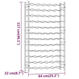 Vidaxl Wine Rack For 72 Bottles Gold Metal - thumbnail 8