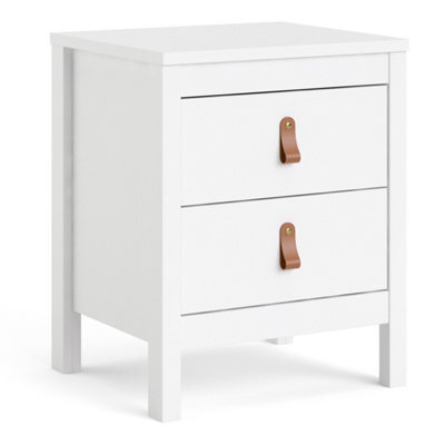 Furniture To Go Barcelona Bedside Table 2 Drawers In White - image 1