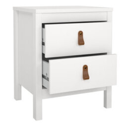 Furniture To Go Barcelona Bedside Table 2 Drawers In White - thumbnail 5