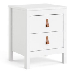 Furniture To Go Barcelona Bedside Table 2 Drawers In White - thumbnail 1