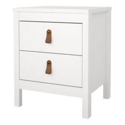 Furniture To Go Barcelona Bedside Table 2 Drawers In White - thumbnail 4