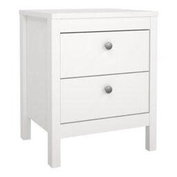 Furniture To Go Barcelona Bedside Table 2 Drawers In White - thumbnail 2