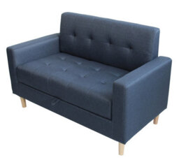 Mattress Guru Modern Smart Sofa In A Box, Compact 2 Seater Dark Grey Fabric Sofa With Wooden Legs And Hidden Storage Space - thumbnail 2