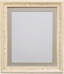 Frames By Post Shabby Chic Distressed Cream With Light Grey Mount For Image Size A3 - thumbnail 1