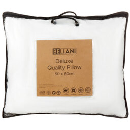 Wyld And Coco Japara Cotton Bed Pillow 50 X 60 Cm - High Profile With Satin Piping, White - thumbnail 5